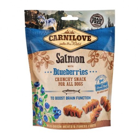 Лакомство для собак Carnilove Crunchy Snack с лососем и черникой, 200 г