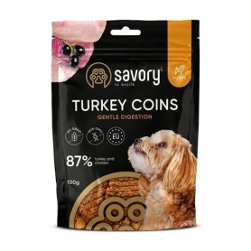 Лакомство для щенков Savory Puppy Turkey Coins джерки, монетки с индейкой, 100 г