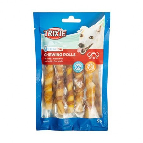 Лакомство для собак Trixie Denta Fun Chewing Rolls для чистки зубов, с мясом буйвола, 70 г