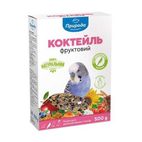 Корм для волнистых попугаев Природа Коктейль Фруктовый, 500 г