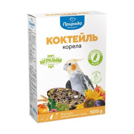 Корм для средних декоративных птиц Природа Коктейль Корелла, 500 г