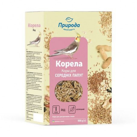 Корм для средних попугаев Природа Корела Йод, 500 г