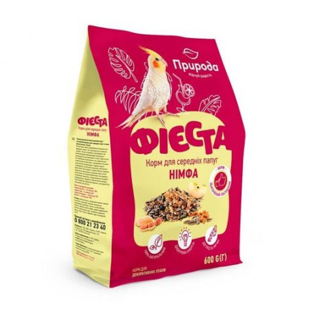 Корм для средних попугаев Природа Фиеста Нимфа, 600 г