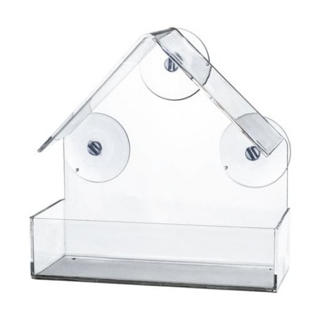 Кормушка для птиц Trixie для окна с присосками, прозрачная, 225 мл, 15*15*6 см (55610)