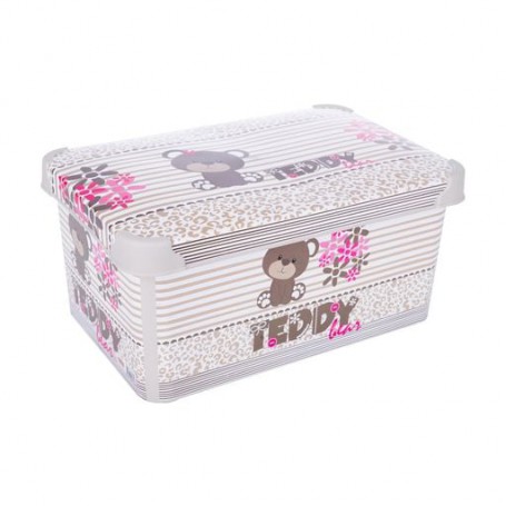 Контейнер для хранения Violet House Decor Teddy с крышкой, 16.5*23.5*35 см, 10 л