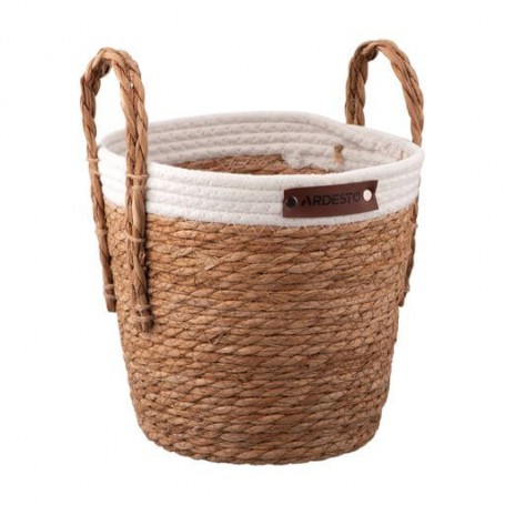 Плетеная корзина для хранения Ardesto Prestigio с ручками, серая, 26*26*24 см (ARHC2509SB)