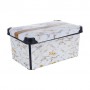 Контейнер для хранения с крышкой Violet House 0647 Decor Marble White, 16.5*23.5*35 см, 10 л (0647 DECOR Marble WHITE с/кр. 10 л