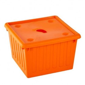 Ємність 25л для зберігання речей з кришкою світло-помаранчевий Алеана (1276082)
