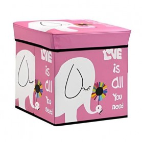 Розовая коробка для хранения игрушек Stenson – детский принт, 30×30×30 см, модель R89687 (1431396)