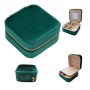 Шкатулка для украшений с зеркалом на молнии бархат темно Зеленая 8649 (1206613)