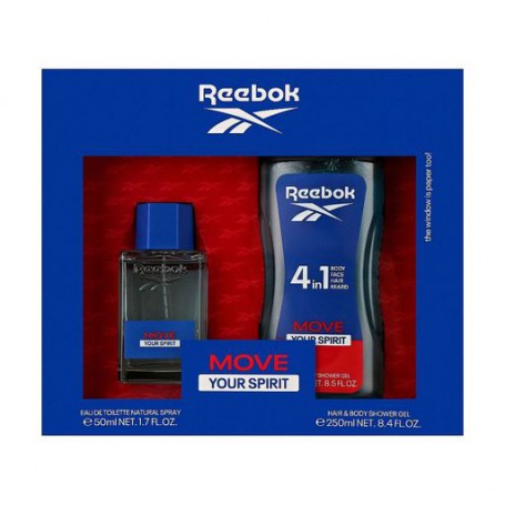 Парфюмированный набор мужской Reebok Move Your Spirit (туалетная вода, 50 мл + гель для душа, 250 мл)