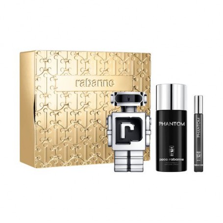 Парфюмированный набор мужской Rabanne Phantom Set (туалетная вода, 10 мл + туалетная вода, 100 мл + дезодорант-спрей, 150 мл)