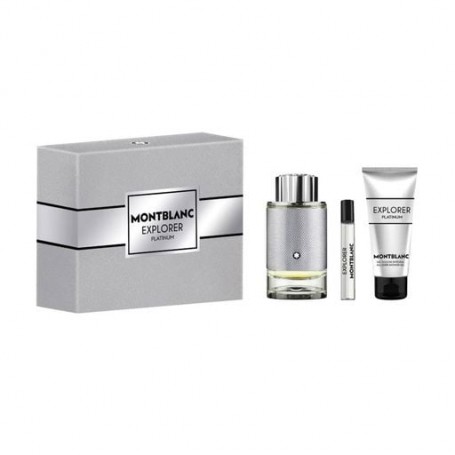 Парфюмированный набор мужской Montblanc Explorer Platinum (парфюмированная вода, 100 мл + парфюмированная вода, 7.5 мл + гель дл