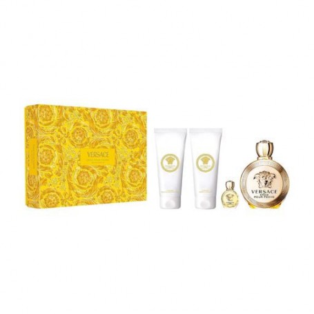Парфюмированный набор женский Versace Eros Pour Femme (парфюмированная вода, 100 мл + гель для душа, 100 мл + лосьон для тела, 1