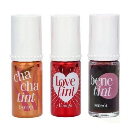Набор тинтов для губ Benefit Lip Tints To Love Set (Chachatint, 6 мл + Lovetint, 6 мл + Benetint, 6 мл)