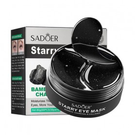 Гидрогелевые патчи для кожи вокруг глаз Sadoer Bamboo Charcoal &amp Collagen Starry Eye Mask с бамбуковым углем, 80 г, 60 шт