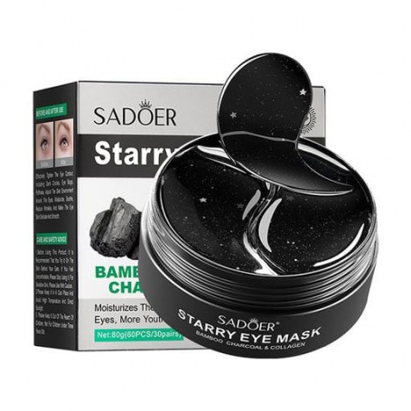 Гидрогелевые патчи для кожи вокруг глаз Sadoer Bamboo Charcoal &amp Collagen Starry Eye Mask с бамбуковым углем, 80 г, 60 шт