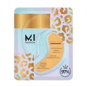 Гидрогелевые патчи для кожи вокруг глаз Marion Golden Glow Hydrogel Eye Pads Argan Q10 Coenzyme с арганом и коэнзимом, 2 шт