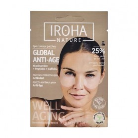 Патчи для кожи вокруг глаз Iroha Nature Global Anti Age Eye Contour Patches с ниацинамидом, 1 пара