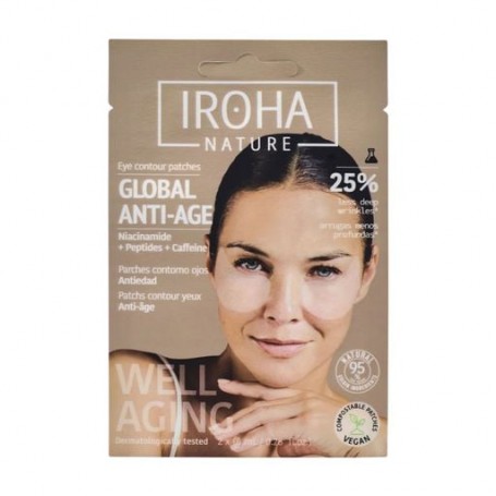 Патчи для кожи вокруг глаз Iroha Nature Global Anti Age Eye Contour Patches с ниацинамидом, 1 пара