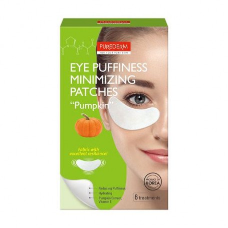Патчи для кожи вокруг глаз Purederm Eye Puffiness Minimizing Patches Тыква, 6 шт