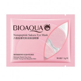 Увлажняющие и разглаживающие патчи для глаз Bioaqua с пептидами и лепестками сакуры, 7.5 г
