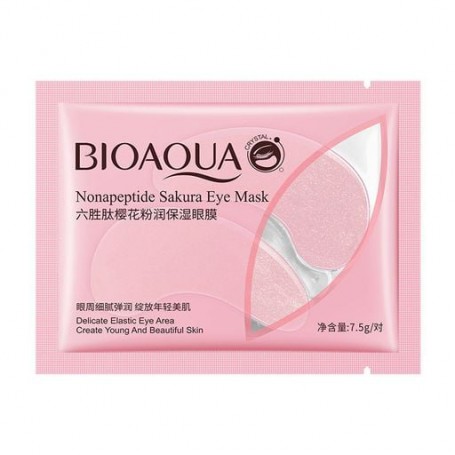 Увлажняющие и разглаживающие патчи для глаз Bioaqua с пептидами и лепестками сакуры, 7.5 г