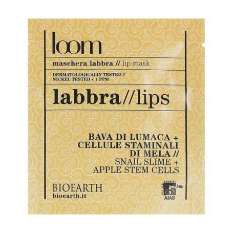 Тканевая маска для губ Bioearth Loom Lip Mask с экстрактом слизи улитки и стволовыми клетками яблока, 3 мл