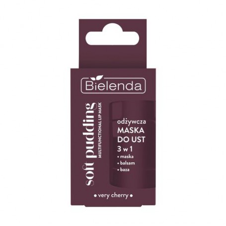 Питательная маска для губ 3 в 1 Bielenda Soft Pudding Multifunctional Lip Mask, Verry Cherry, 12 г