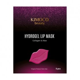 Увлажняющая гидрогелевая маска для губ Kimoco Beauty Hydrogel Lip Mask Collagen &amp Aloe с коллагеном и алоэ, 5 шт