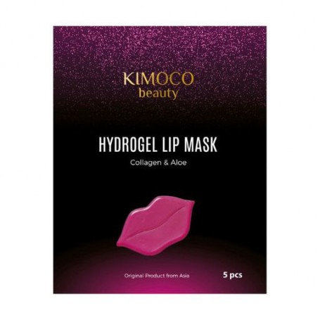 Увлажняющая гидрогелевая маска для губ Kimoco Beauty Hydrogel Lip Mask Collagen &amp Aloe с коллагеном и алоэ, 5 шт