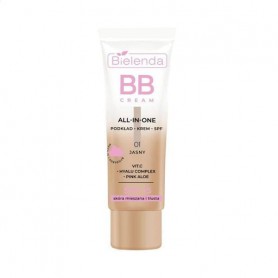 BB-крем для лица Bielenda All in One, SPF 15, для комбинированной и жирной кожи, 02 Темный, 30 г
