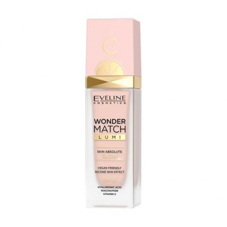 Сияющая тональная основа для лица Eveline Cosmetics Wonder Match Lumi Foundation, SPF 20, 10 Vanilla, 30 мл