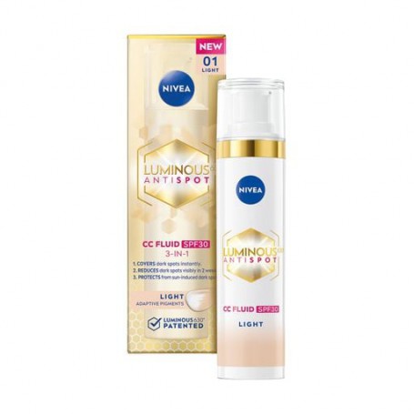 Тонирующий флюид для лица NIVEA Luminous 630 CC Fluid 3 in 1 SPF 30, Light, 40 мл