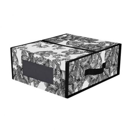 Органайзер Idea Home Anthracite Flowers с крышкой, 15*38.1*32.5 см (BS-S01 ткан. з/кр Anthracite Flowers)