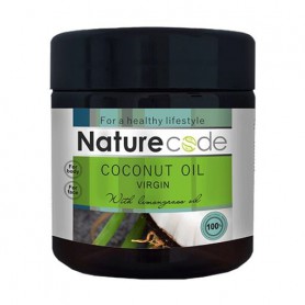 Натуральное кокосовое масло Nature Code Coconut Oil Virgin с эфирным маслом лемонграса, 140 мл