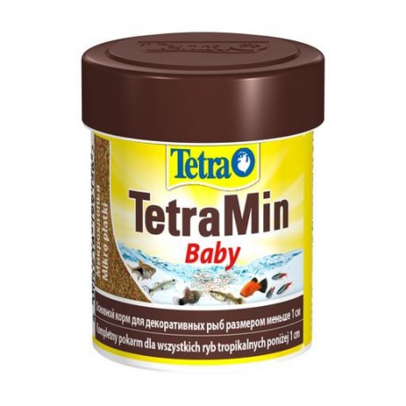 Корм для декоративных рыб размером менее 1 см Tetra Min Baby в микро-хлопьях, 66 мл