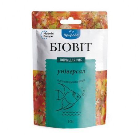 Пластинчатый корм для рыб Природа Биовит Универсал, 10 г