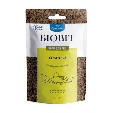 Гранулированный сухой корм для рыб Природа Биовит Сомики, 25 г