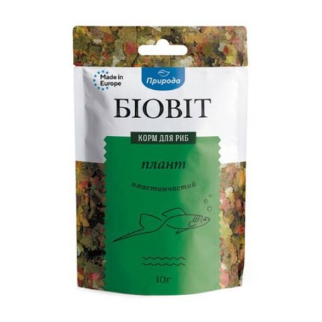 Пластинчатый корм для рыб Природа Биовит Плант, 10 г