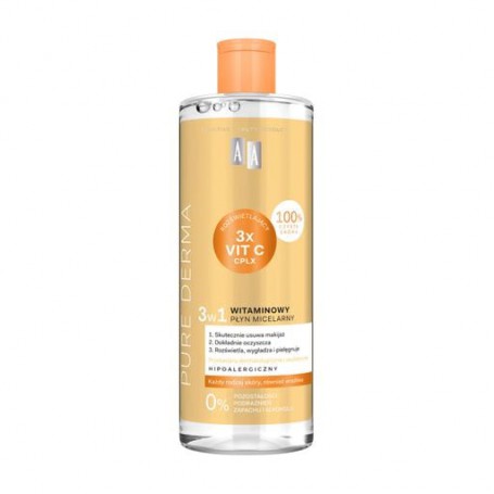 Витаминная мицеллярная вода для лица 3 в 1 AA Pure Derma, 500 мл