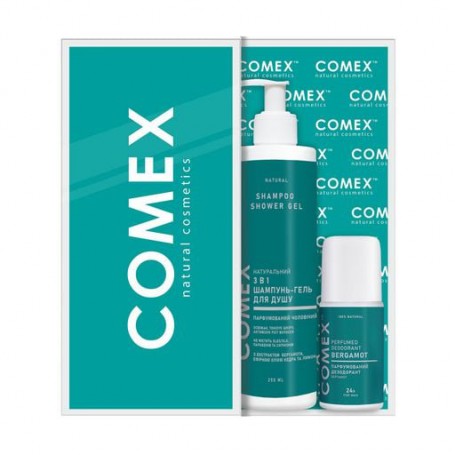 Мужской подарочный набор Comex Bergamot (шампунь-гель для душа 3 в 1, 250 мл + дезодорант, 50 мл)