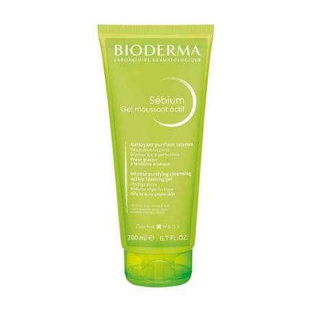 Очищающий гель Bioderma Sebium Gel Moussant Actif Foaming Gel для жирной и подверженной акне кожи, 200 мл