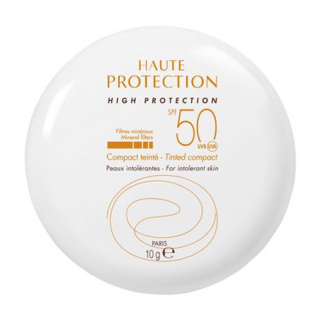 Солнцезащитная крем-пудра для лица Avene Tinted Compact с минеральным фильтром, бежевая, SPF 50, 10 г