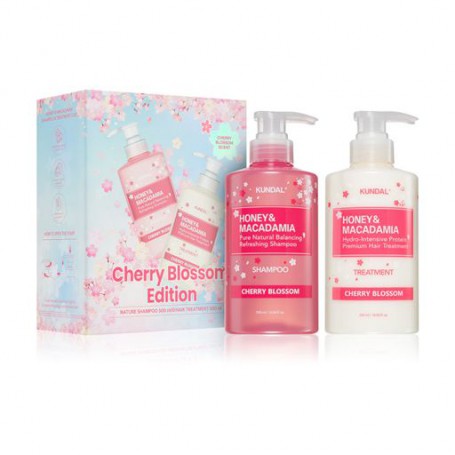 Набор для волос Kundal Honey &amp Macadamia Cherry Blossom (шампунь, 500 мл + кондиционер, 500 мл)