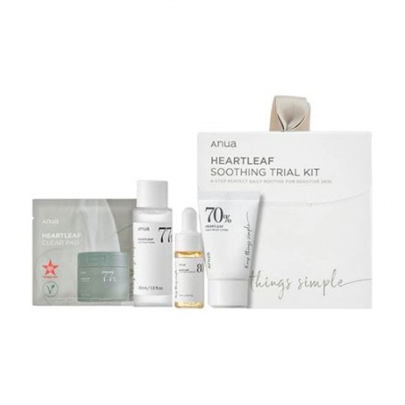 Набор для лица Anua Heartleaf Soothing Trial Kit (тонер, 40 мл + тонер-пады, 2 шт + сыворотка, 10 мл + лосьон, 20 мл)