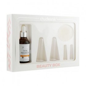 Набор для массажа лица chudesnik Beauty Box (вакуумные банки, 4 шт + масло, 50 мл)