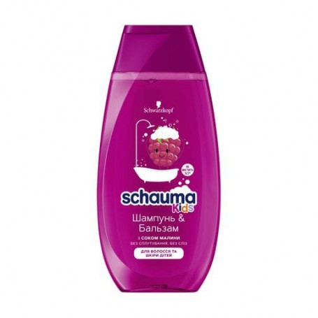 Детский шампунь-бальзам для волос и тела Schauma Kids с соком малины, 250 мл