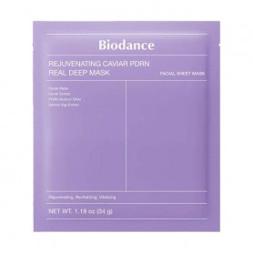 Омолаживающая гидрогелевая маска для лица Biodance Rejuvenating Caviar PDRN Real Deep Mask, 34 г
