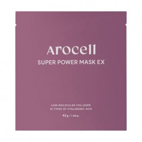 Гидрогелевая маска для лица Arocell Super Power Mask EX с коллагеном и 10 видами гиалуроновой кислоты, 42 г